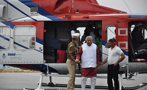 Governor designate Shri PB Acharya arrived at Raj Bhavan Helipad, Itanagar on 28th January 2017.